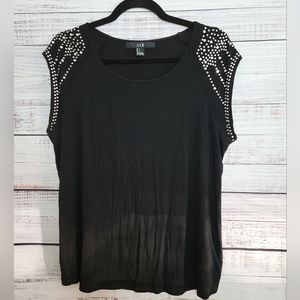 Forever 21 L Rinestone Cap Sleve Tee